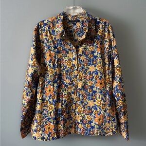 Chadwicks Women's Long Sleeve Vintage Button Up Shirt Size XL Floral Print